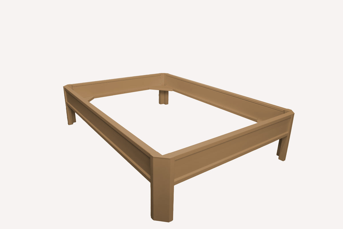 Metallbett ALIX 200x140 aus Aluminium – Bettgestell ohne Kopfteil - golden toffee