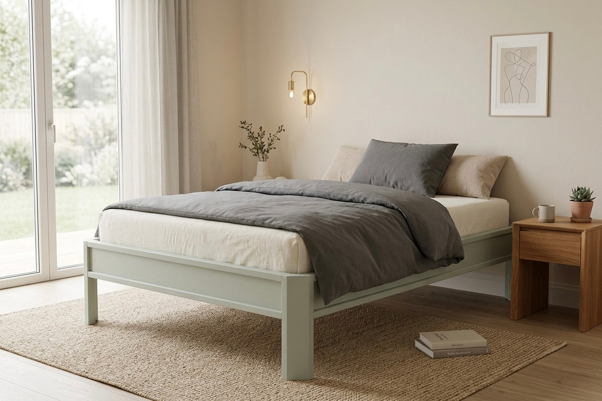 Metallbett ALIX 200x160 aus Aluminium – Bettgestell ohne Kopfteil - fresh mint