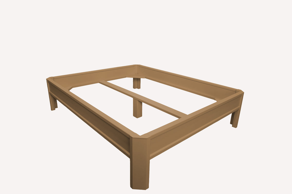 Metallbett ALIX 200x160 aus Aluminium – Bettgestell ohne Kopfteil - golden toffee