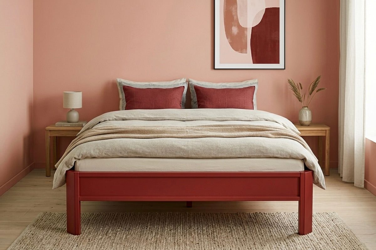 Metallbett ALIX 200x160 aus Aluminium – Bettgestell ohne Kopfteil - red chilli
