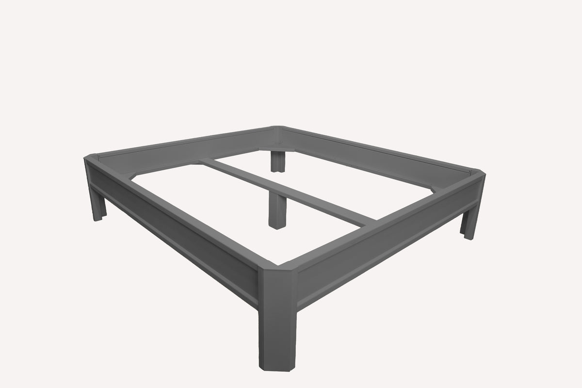 Metallbett ALIX 200x180 aus Aluminium – Bettgestell ohne Kopfteil - carbon grey