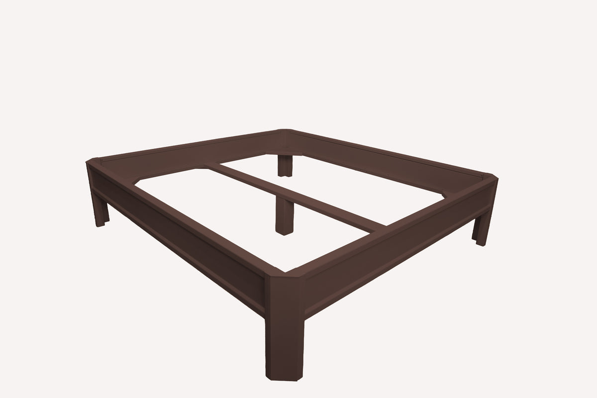 Metallbett ALIX 200x180 aus Aluminium – Bettgestell ohne Kopfteil - dark chocolate