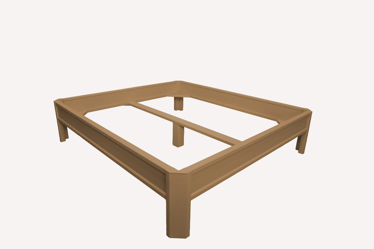 Metallbett ALIX 200x180 aus Aluminium – Bettgestell ohne Kopfteil - golden toffee
