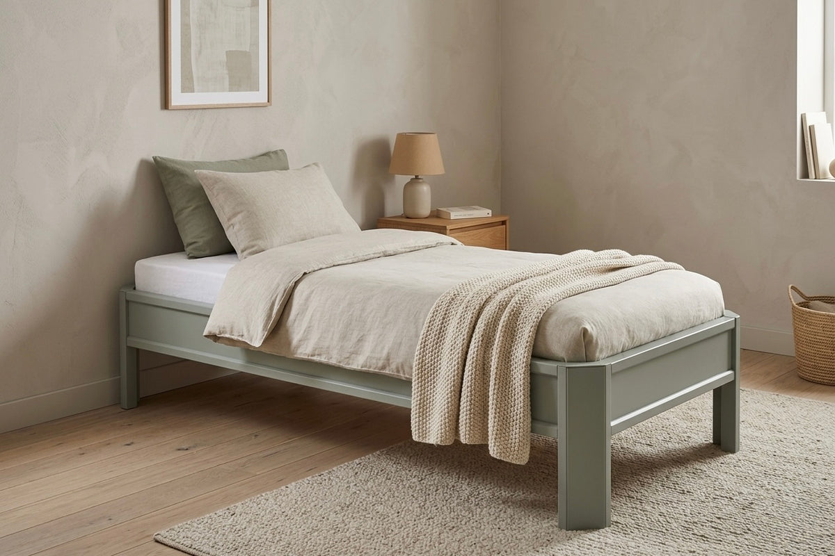 Metallbett ALIX 200x90 aus Aluminium – Bettgestell ohne Kopfteil - fresh mint