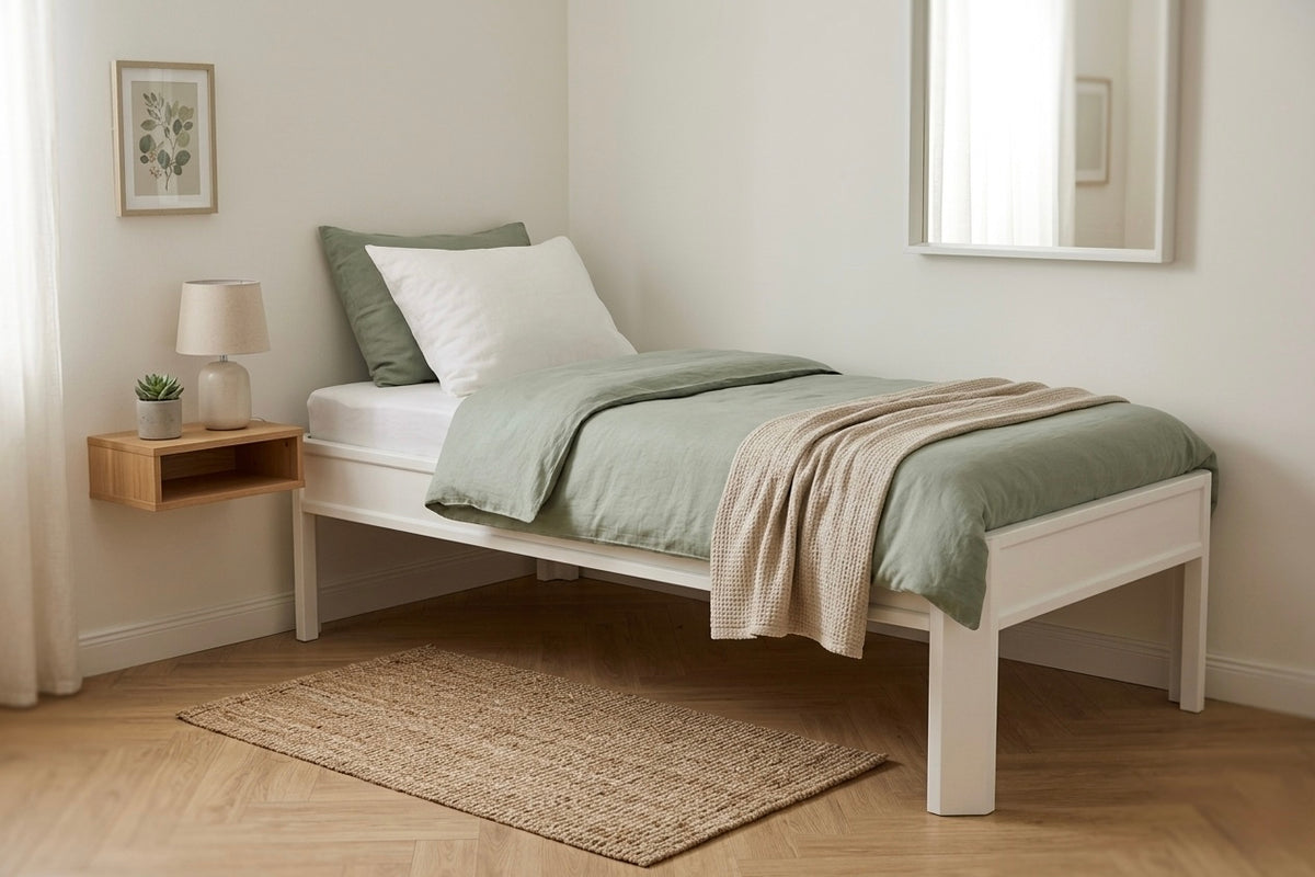 Metallbett ALIX 200x100 aus Aluminium – Bettgestell ohne Kopfteil - snow white