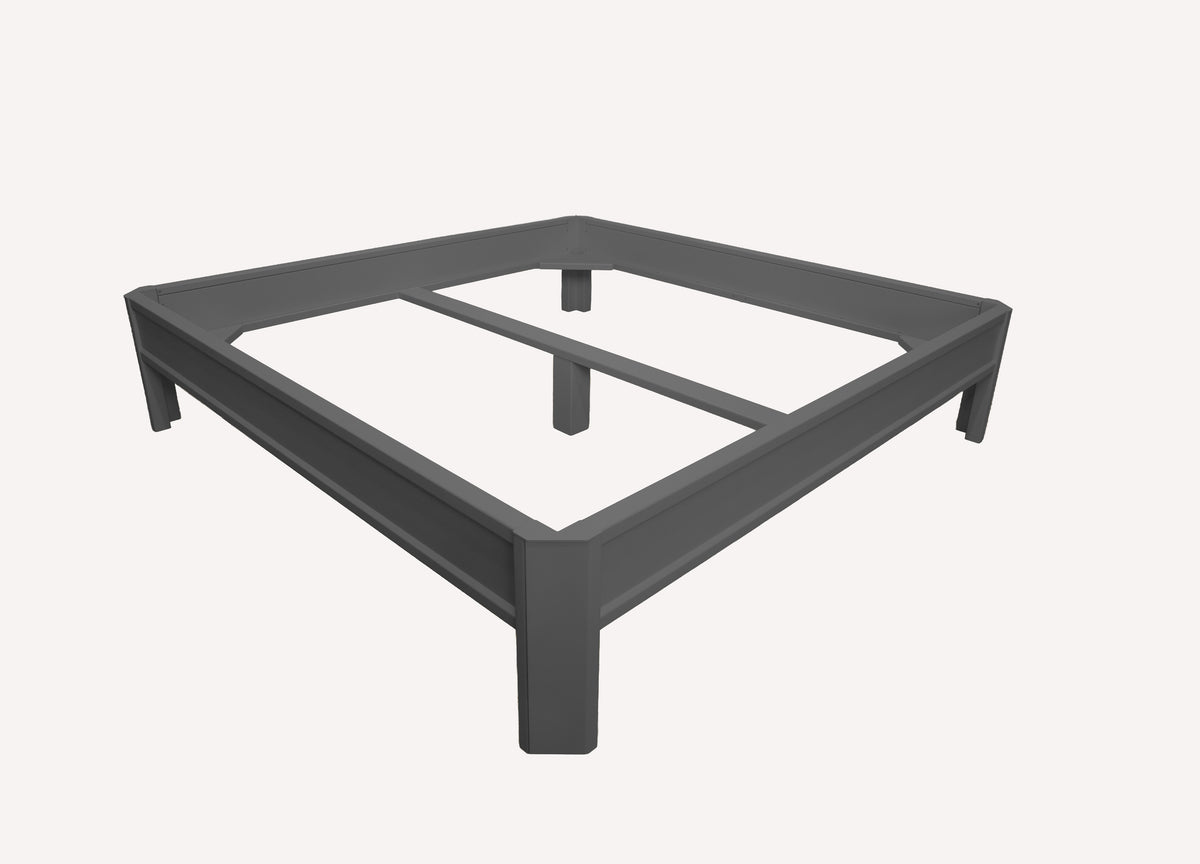 Metallbett ALIX 200x200 aus Aluminium – Bettgestell ohne Kopfteil - carbon grey