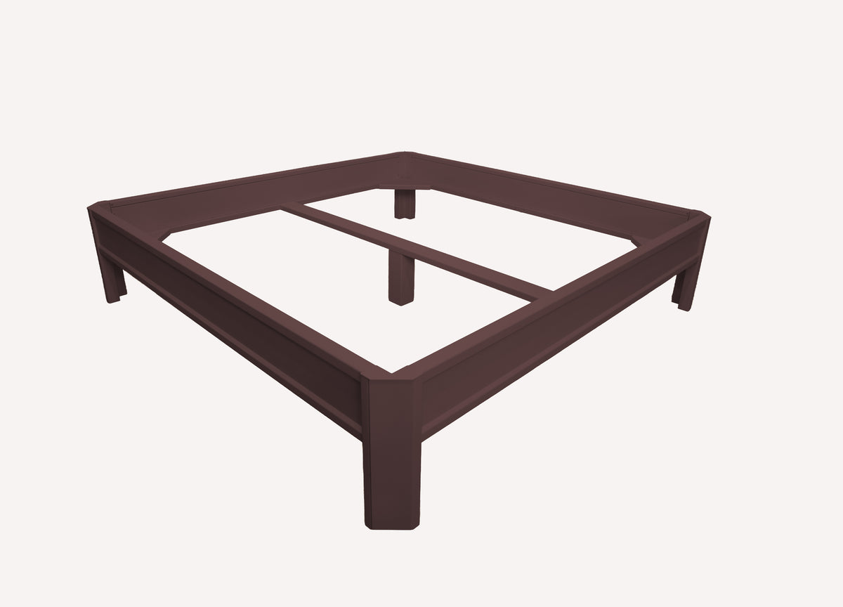 Metallbett ALIX 200x200 aus Aluminium – Bettgestell ohne Kopfteil - dark chocolate