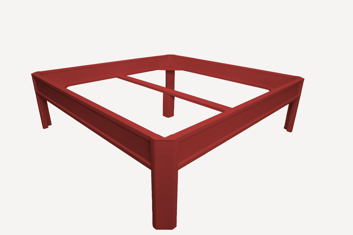 Metallbett ALIX 200x200 aus Aluminium – Bettgestell ohne Kopfteil - red chilli