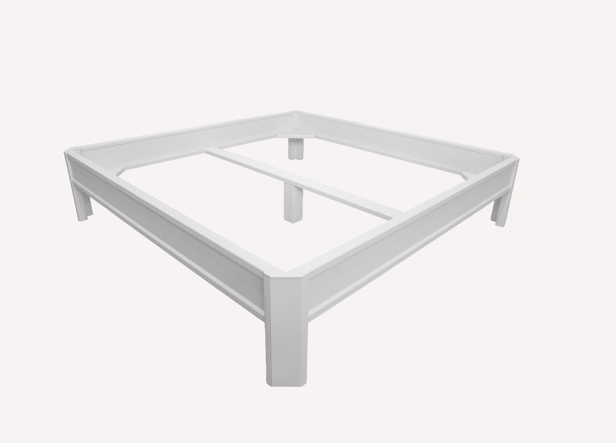 Metallbett ALIX 200x200 aus Aluminium – Bettgestell ohne Kopfteil - snow white