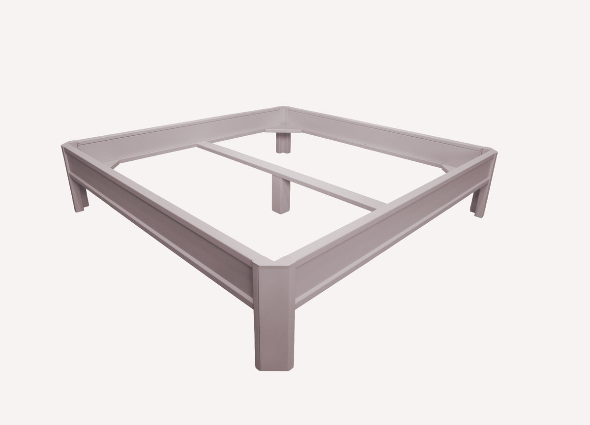 Metallbett ALIX 200x200 aus Aluminium – Bettgestell ohne Kopfteil - soft lavender
