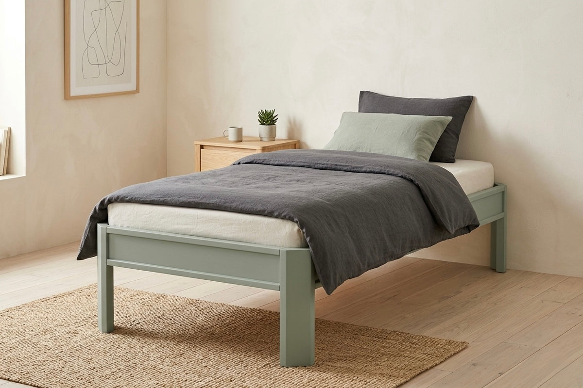 Metallbett ALIX 200x90 aus Aluminium – Bettgestell ohne Kopfteil - fresh mint
