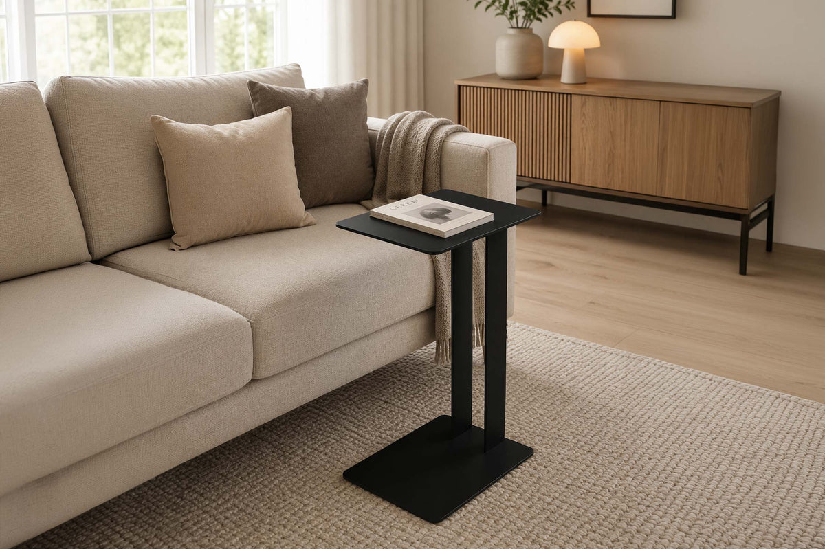 Beistelltisch DANA mit Ablage - Stahl - Ablagetisch - black diamond
