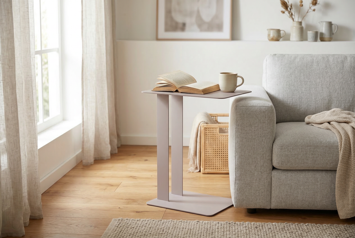 Beistelltisch DANA mit Ablage - Stahl - Ablagetisch - soft lavender