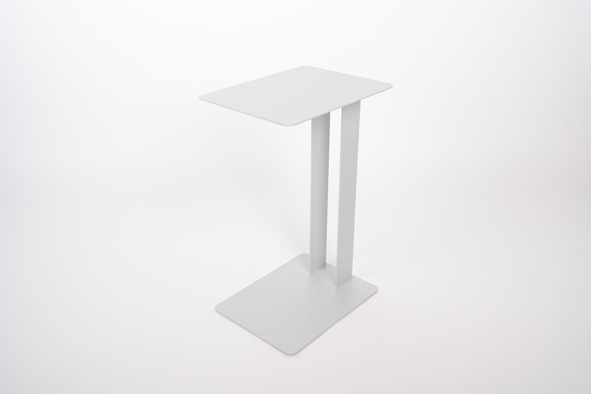 Beistelltisch DANA mit Ablage - Stahl - Ablagetisch - snow white