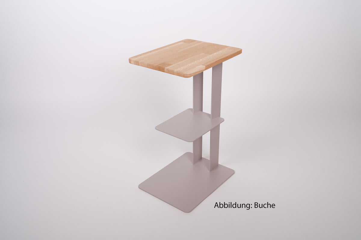 Beistelltisch DEZZ mit Ablagefach - Stahl/Holz - soft lavender