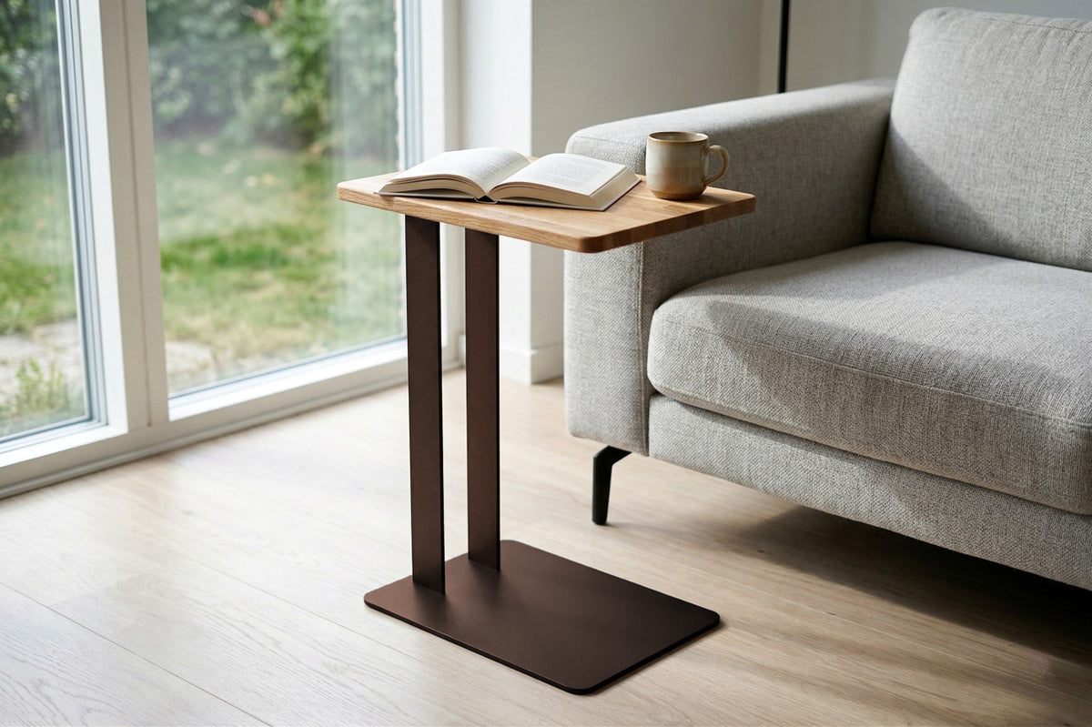 Beistelltisch DYZY Ablagefach Holz - dark chocolate