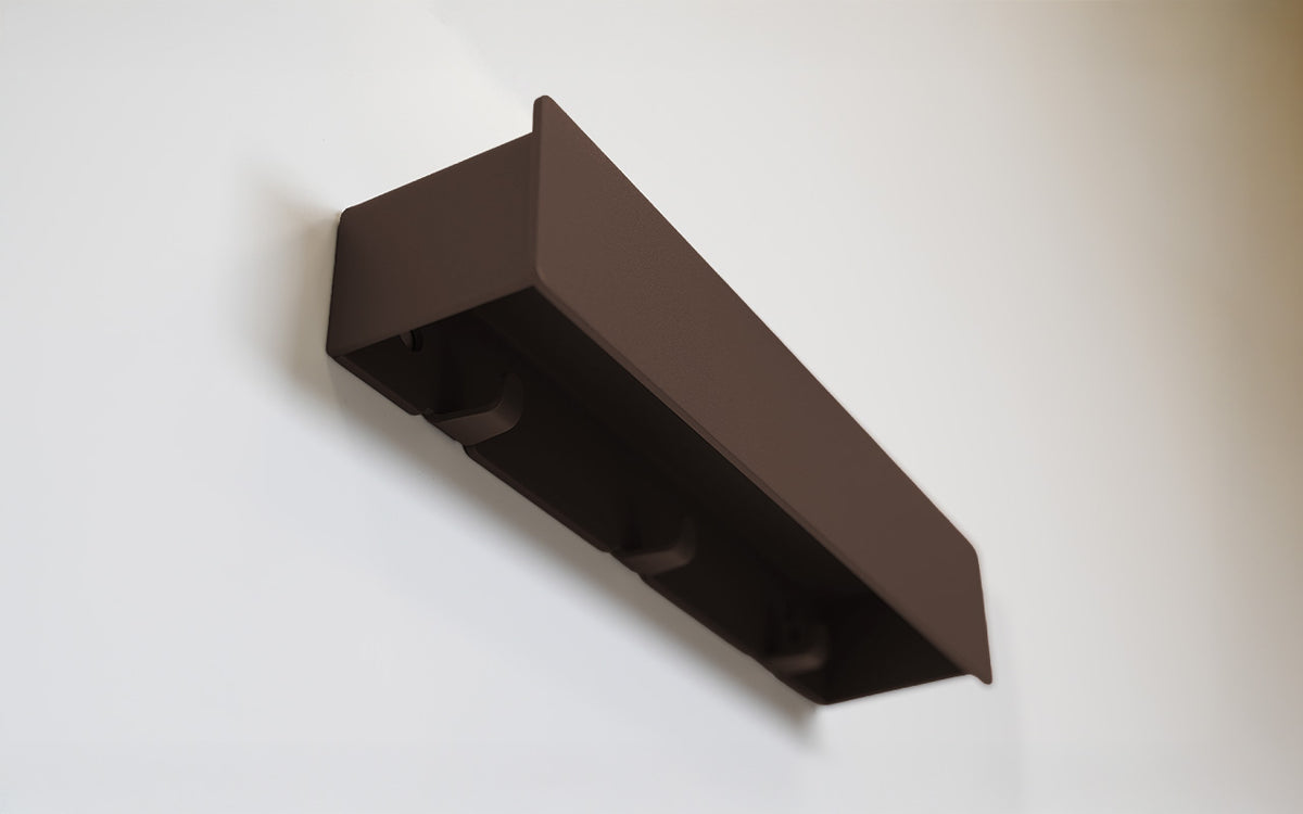 Schmales Wandboard mit versteckten Haken | Garderobe, Ablage & Schlüsselbrett ENNE 3er - dark chocolate