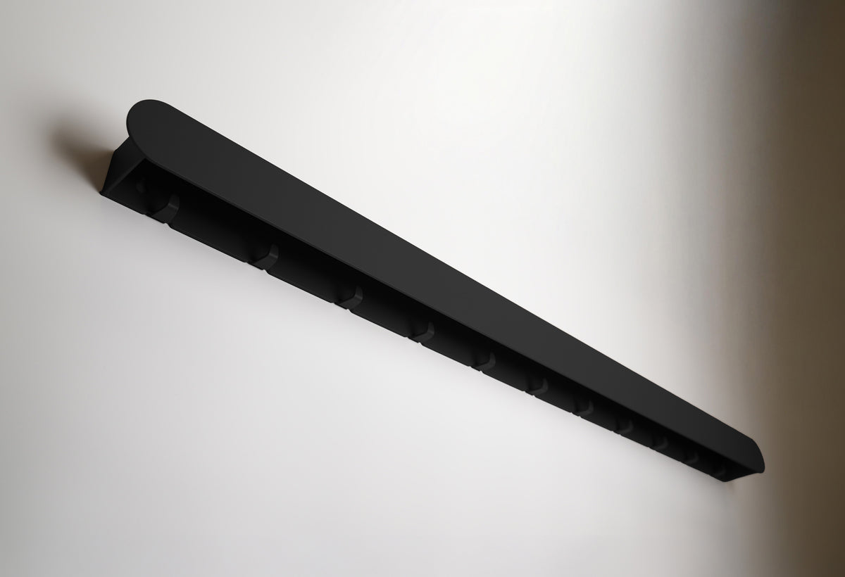 Schmales Wandboard mit versteckten Haken | Garderobe, Ablage & Schlüsselbrett ENNO 11er - black diamond