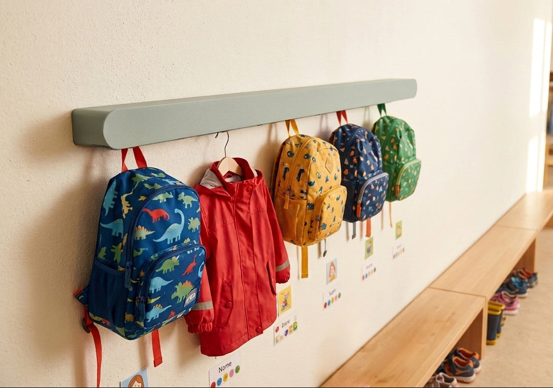 Schmales Wandboard mit versteckten Haken | Garderobe, Ablage & Schlüsselbrett ENNO 11er - fresh mint