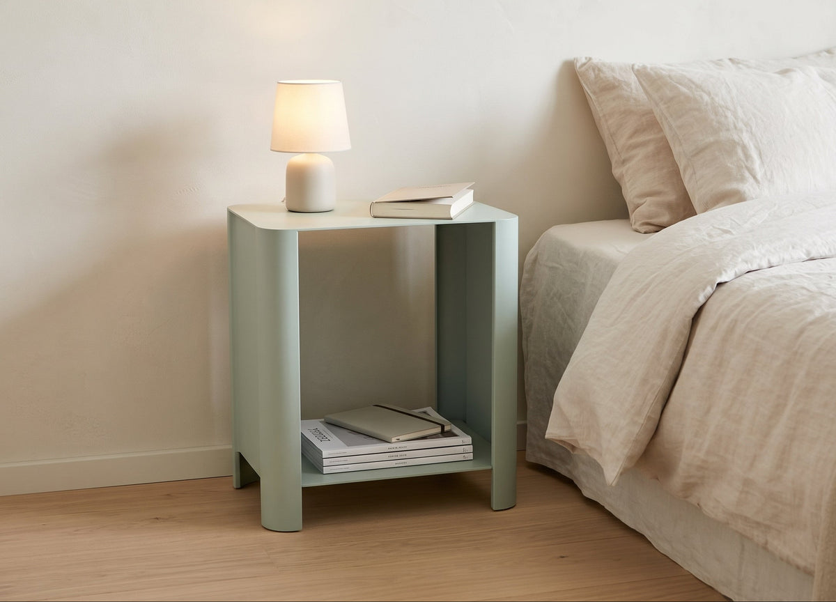 LYNY Classic - Beistelltisch, Standregal mit Ablage aus Stahl - fresh mint