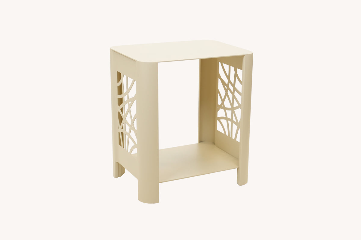 LYNY Curvy - Beistelltisch, Standregal mit Ablage aus Stahl - sandy beach