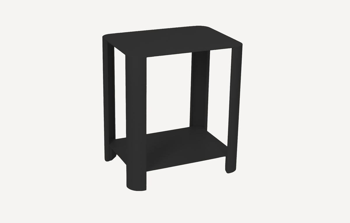 LYNY Light – Beistelltisch, Standregal mit Ablage aus Stahl - black diamond