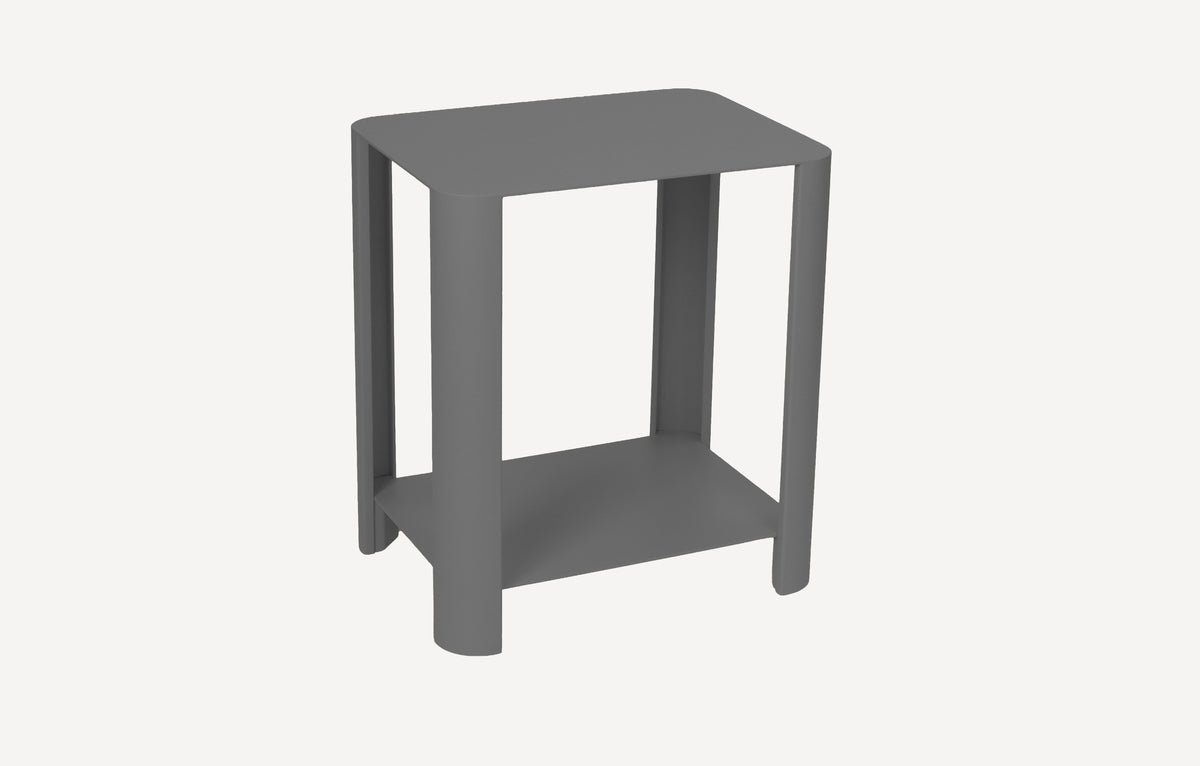 LYNY Light – Beistelltisch, Standregal mit Ablage aus Stahl- carbon grey