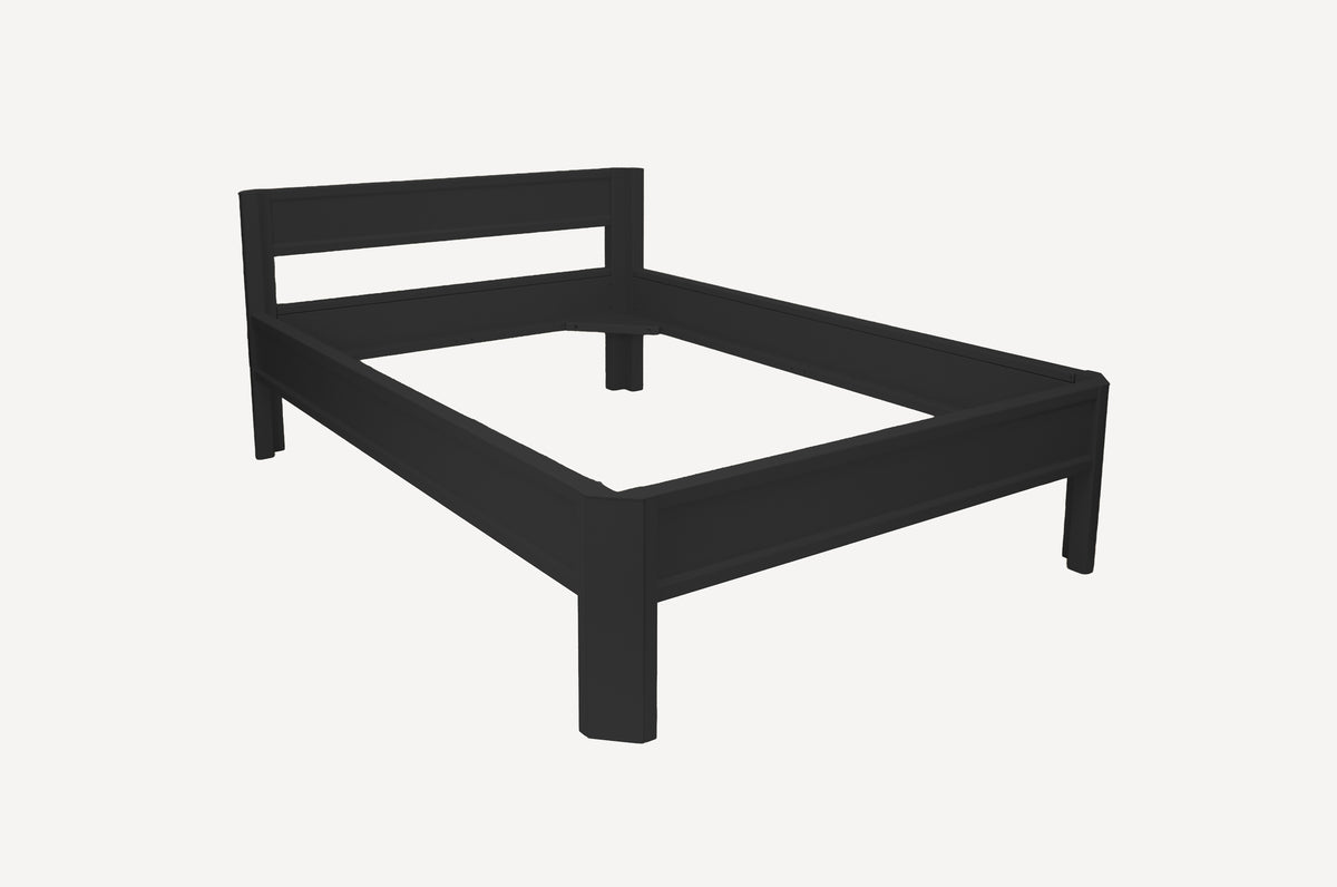 Metallbett ROMY 200x140 aus Aluminium – Bettgestell mit Kopfteil - black diamond