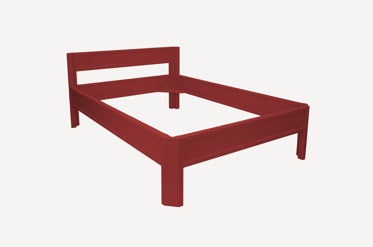 Metallbett ROMY 200x140 aus Aluminium – Bettgestell mit Kopfteil - red chilli