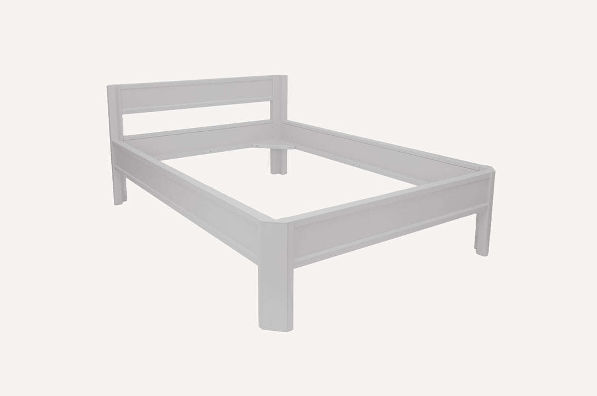 Metallbett ROMY 200x140 aus Aluminium – Bettgestell mit Kopfteil - snow white