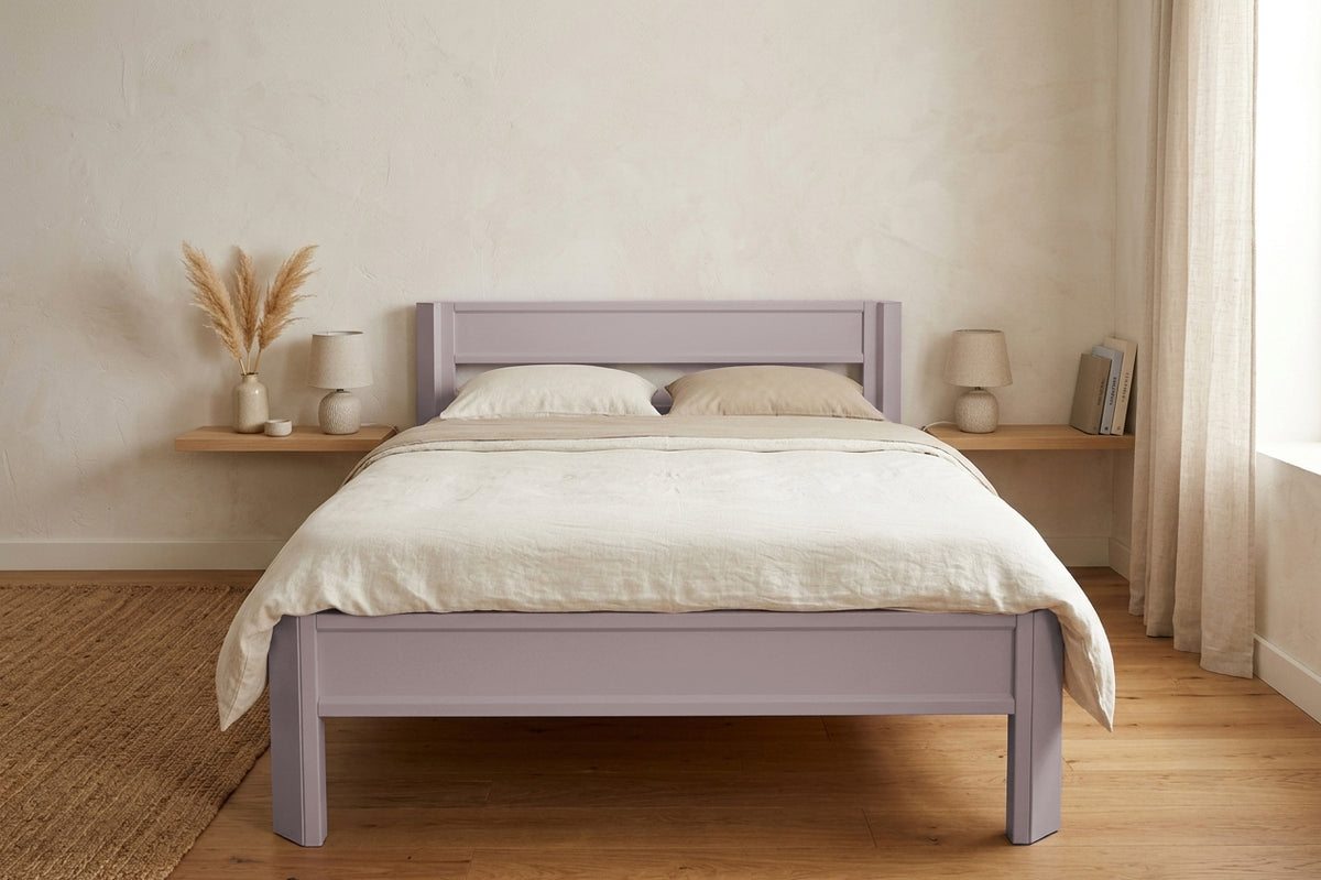 Metallbett ROMY 200x160 aus Aluminium – Bettgestell mit Kopfteil - soft lavender