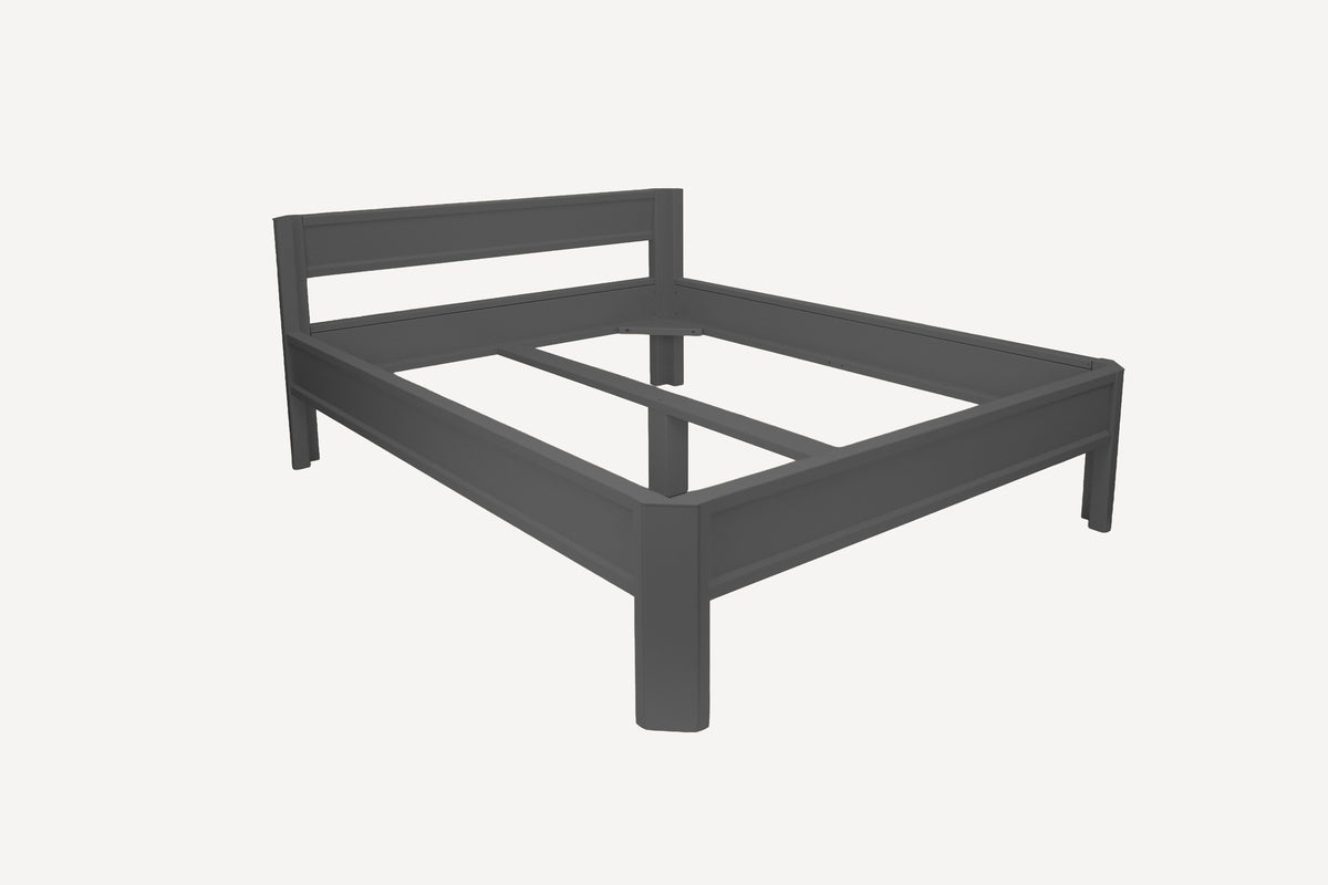 Metallbett ROMY 200x160 aus Aluminium – Bettgestell mit Kopfteil - carbon grey
