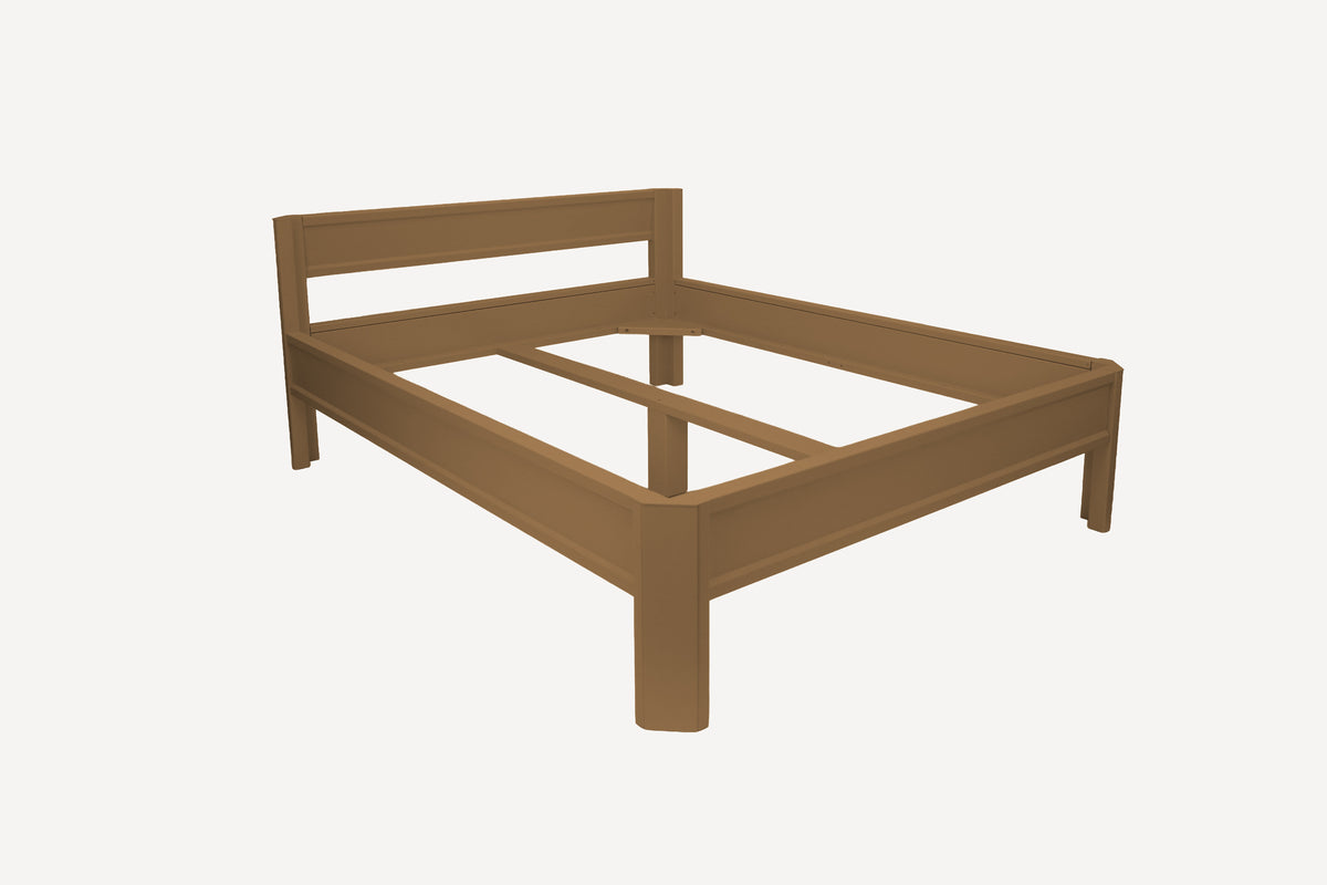 Metallbett ROMY 200x160 aus Aluminium – Bettgestell mit Kopfteil - golden toffee