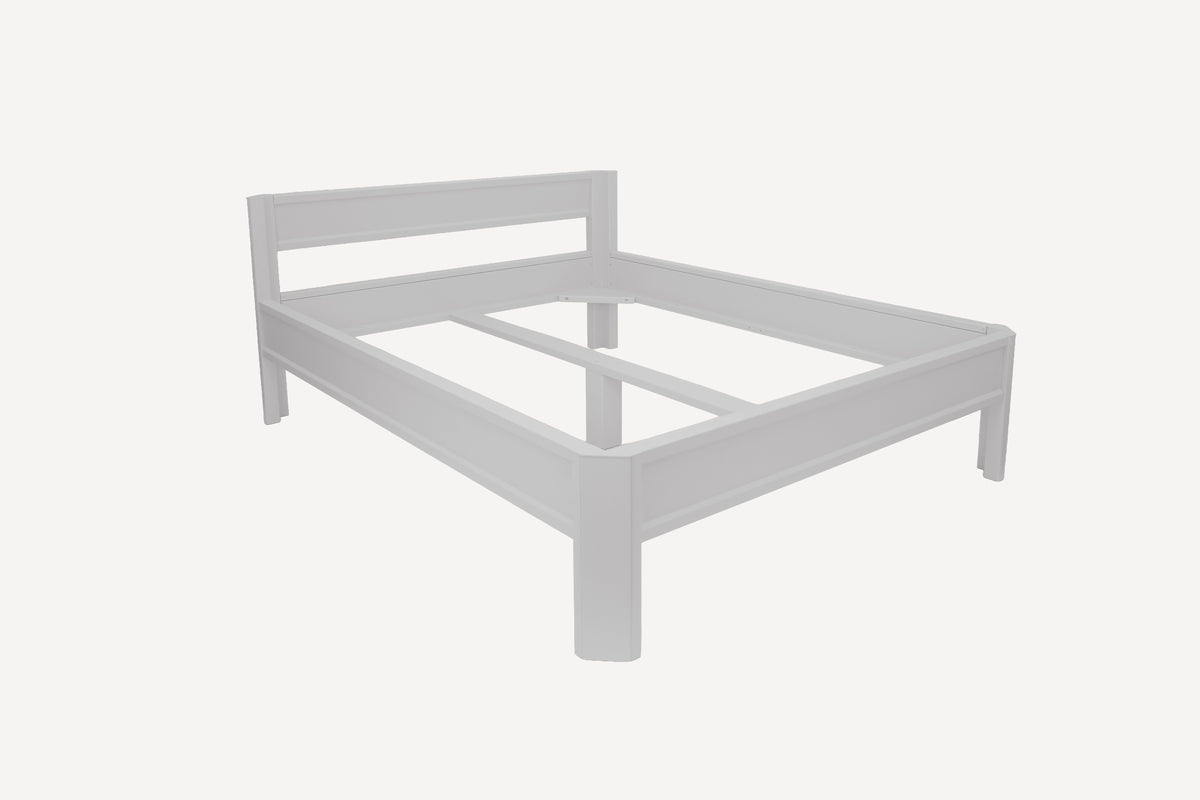 Metallbett ROMY 200x160 aus Aluminium – Bettgestell mit Kopfteil - snow white