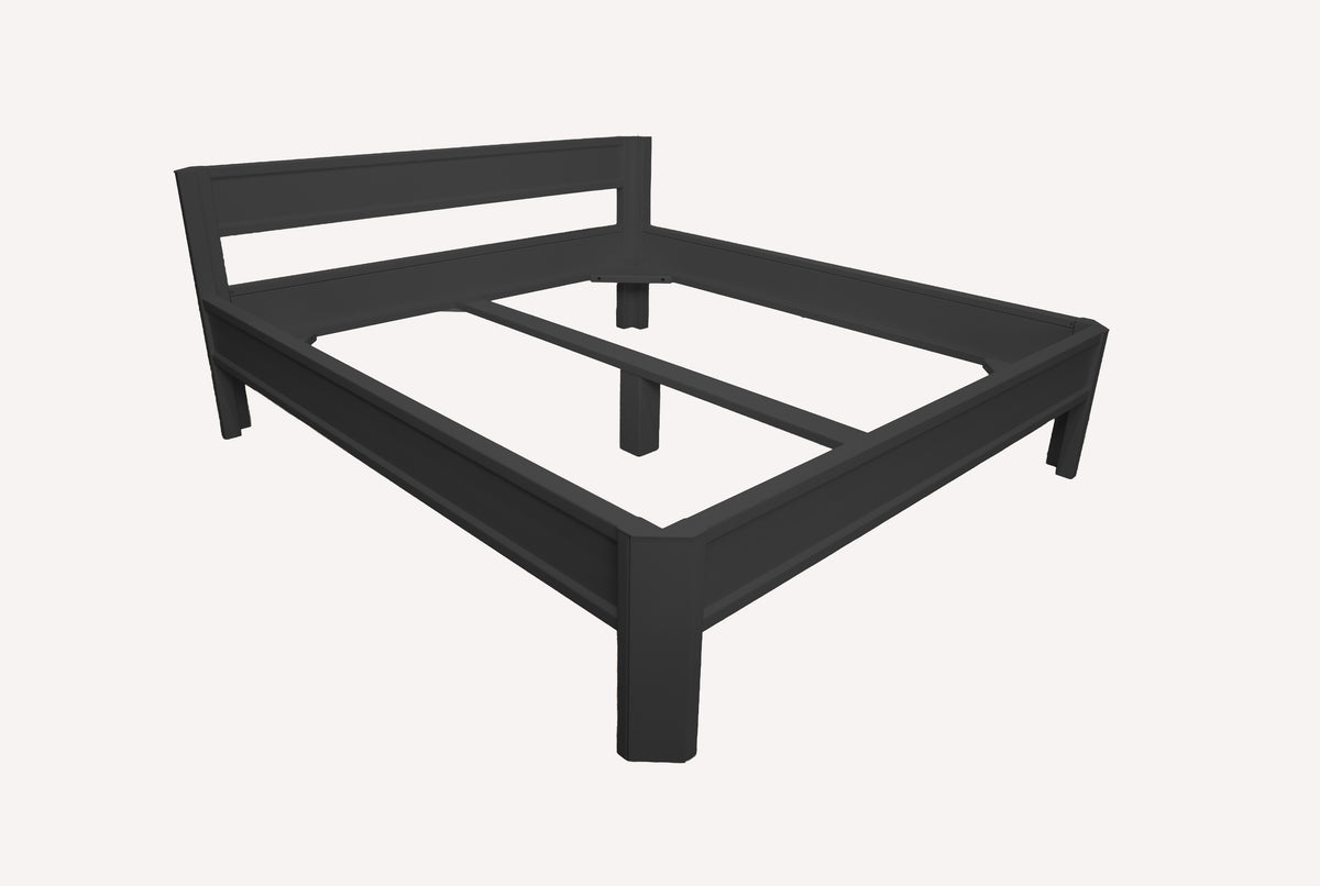 Metallbett ROMY 200x180 aus Aluminium – Bettgestell mit Kopfteil - black diamond