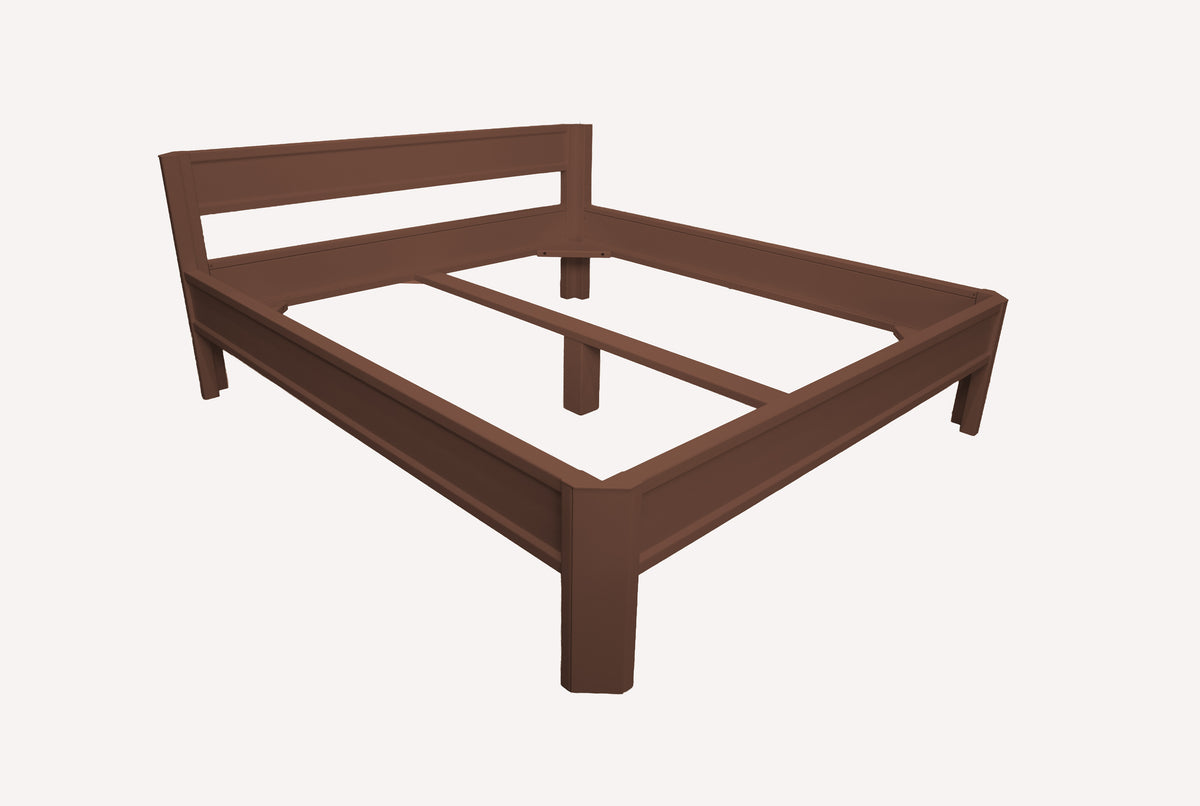 Metallbett ROMY 200x180 aus Aluminium – Bettgestell mit Kopfteil - dark chocolate