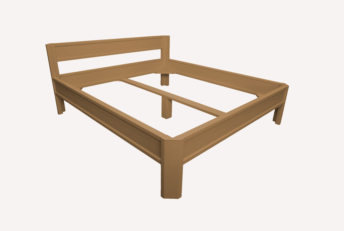 Metallbett ROMY 200x180 aus Aluminium – Bettgestell mit Kopfteil - golden toffee