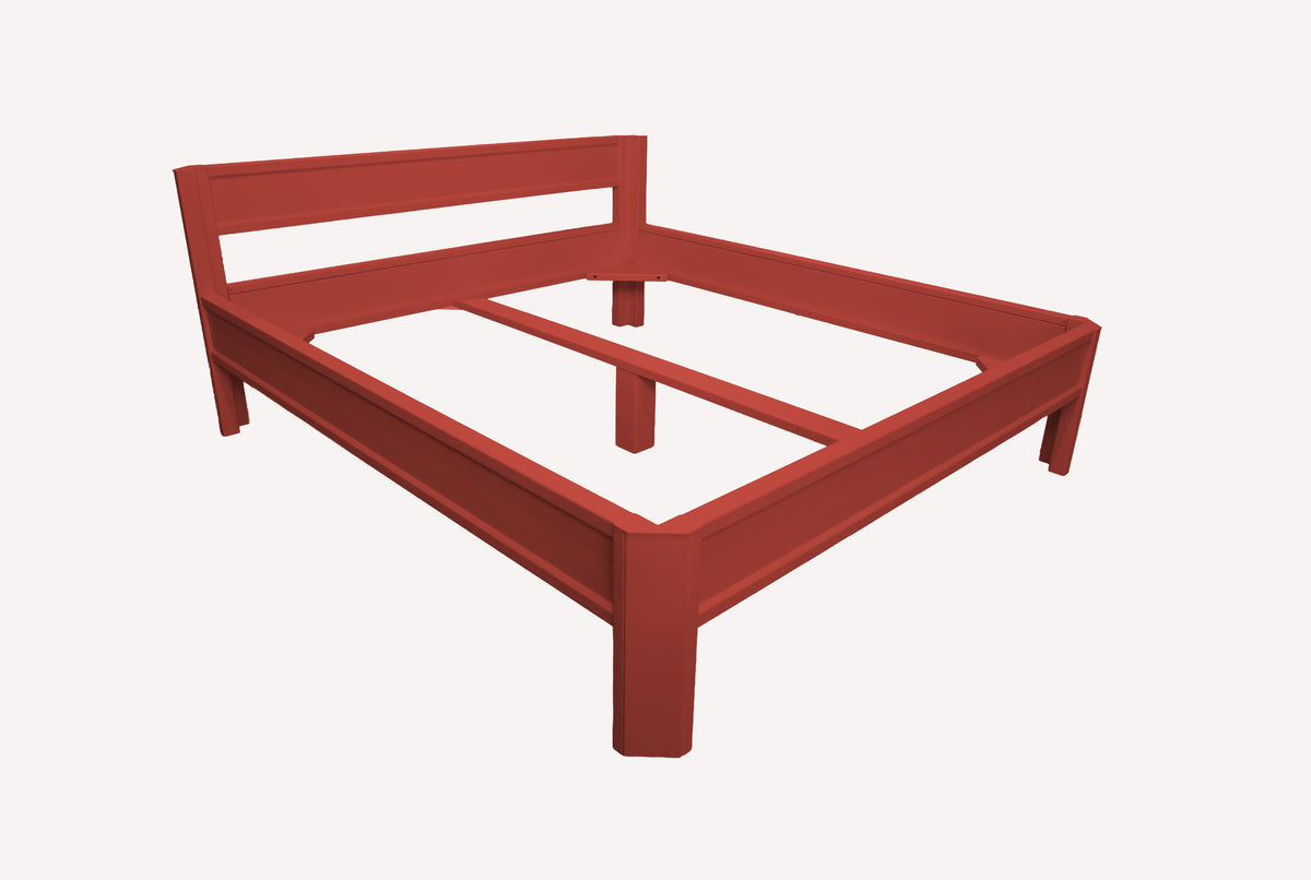 Metallbett ROMY 200x180 aus Aluminium – Bettgestell mit Kopfteil - red chilli