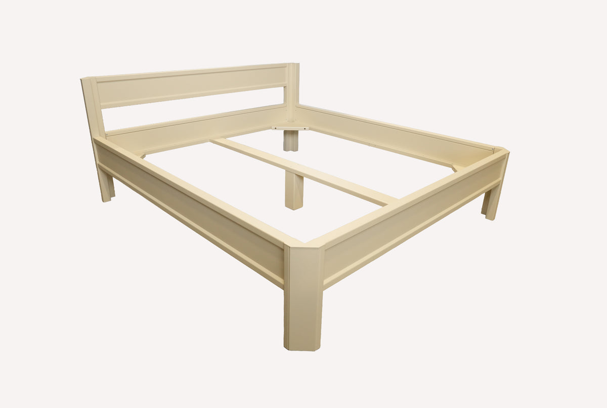 Metallbett ROMY 200x180 aus Aluminium – Bettgestell mit Kopfteil - sandy beach