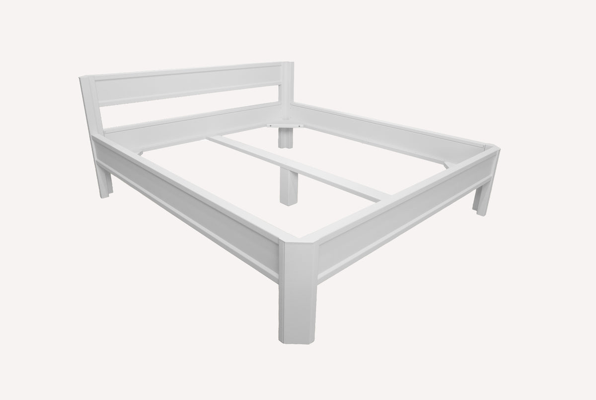 Metallbett ROMY 200x180 aus Aluminium – Bettgestell mit Kopfteil - snow white