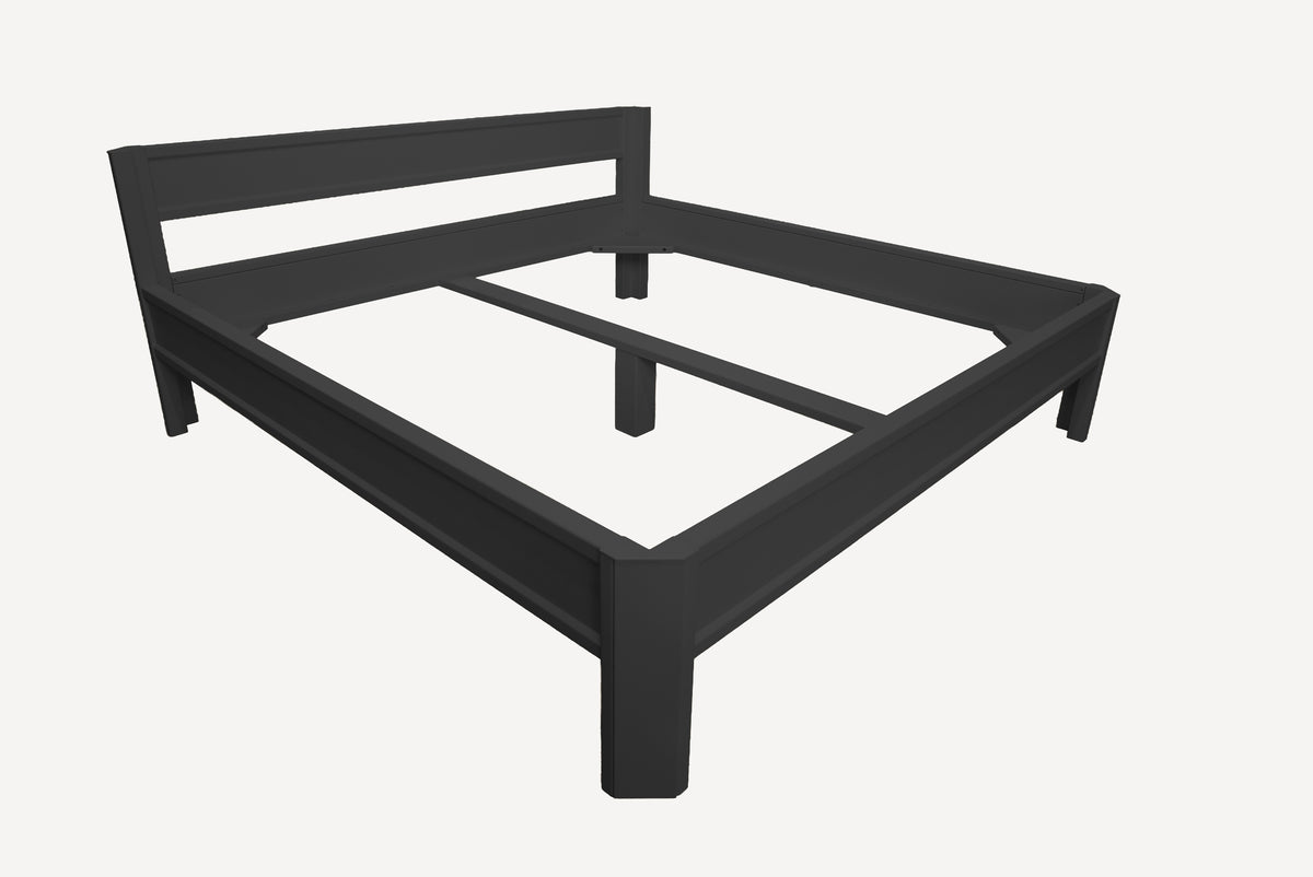 Metallbett ROMY 200x200 aus Aluminium – Bettgestell mit Kopfteil - black diamond