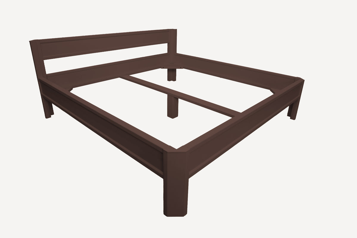 Metallbett ROMY 200x200 aus Aluminium – Bettgestell mit Kopfteil - dark chocolate