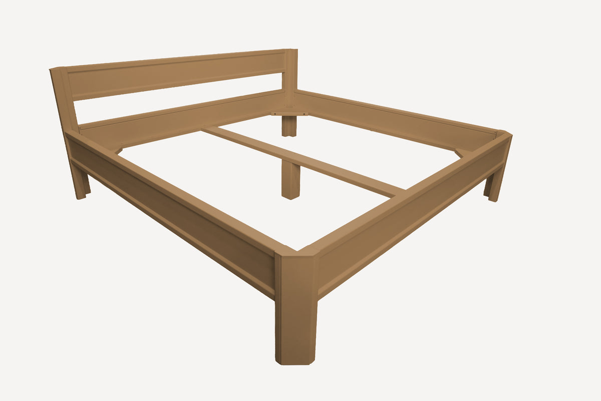 Metallbett ROMY 200x200 aus Aluminium – Bettgestell mit Kopfteil - golden toffee