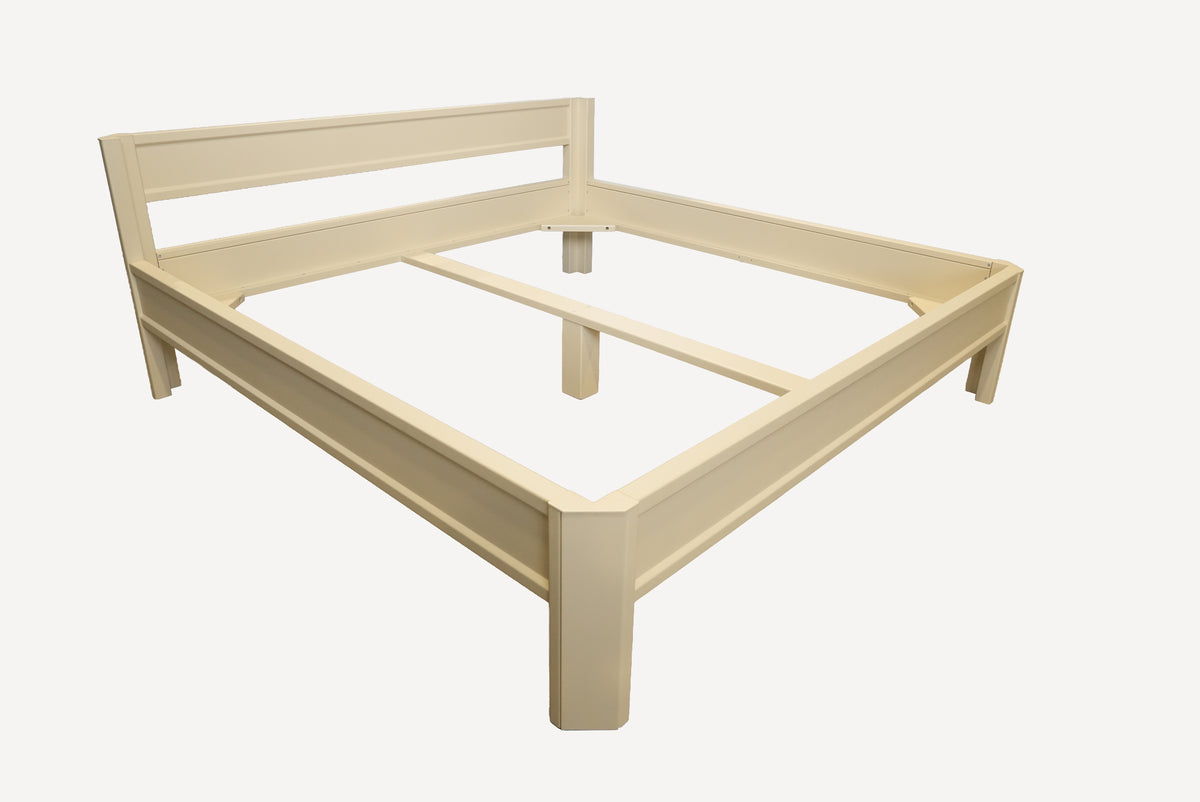 Metallbett ROMY 200x200 aus Aluminium – Bettgestell mit Kopfteil - sandy beach