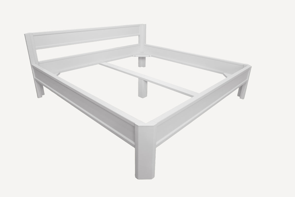 Metallbett ROMY 200x200 aus Aluminium – Bettgestell mit Kopfteil - snow white