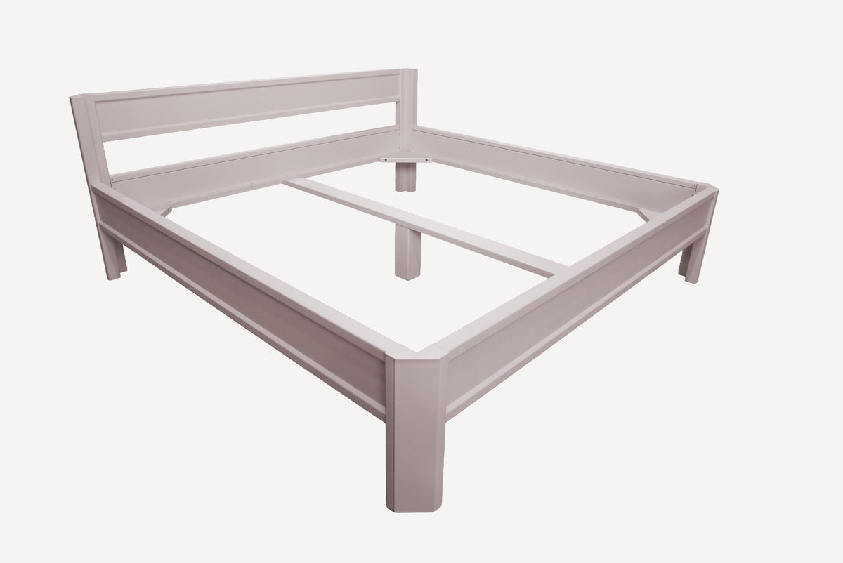 Metallbett ROMY 200x200 aus Aluminium – Bettgestell mit Kopfteil - soft lavender