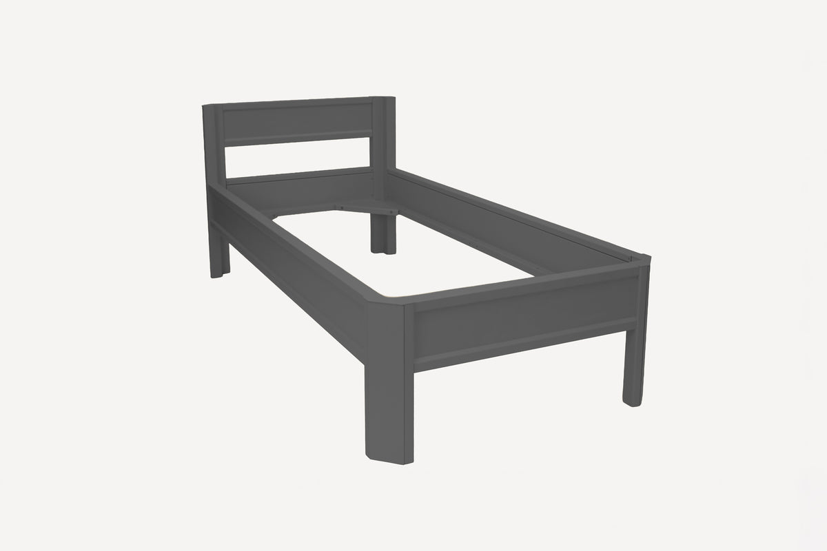 Metallbett ROMY 200x100 aus Aluminium – Bettgestell mit Kopfteil - carbon grey