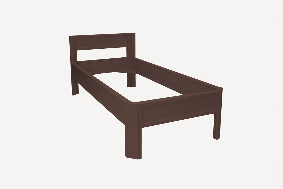 Metallbett ROMY 200x100 aus Aluminium – Bettgestell mit Kopfteil - dark chocolate